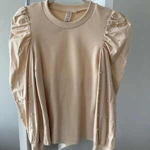 Dolan Cream Pearl-Embellished Sweatshirt
